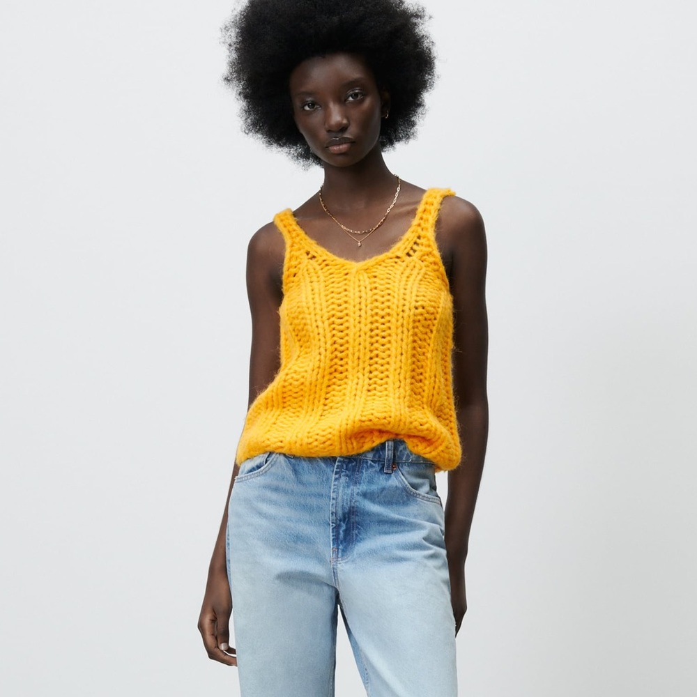 Zara STRAPPY KNIT TOP - Picture 2 of 8